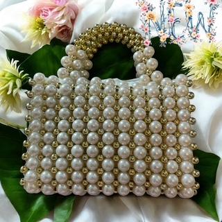 PEARL White and Cobalt Black Hand bag