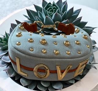 "LOVE" Denim Handbag – Chic Blue Purse